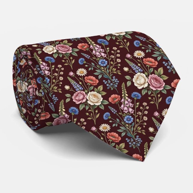 Vildblomma Fauxsilke | Engelsk trädgård Gentleman' Slips (Rullad)
