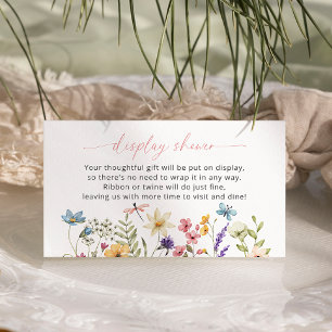 Vildblomma Fjäril Baby Shower Display Dusch Tilläggskort