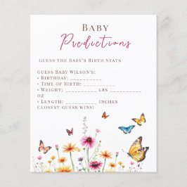 Vildblomma Fjärilar Barnkalas Baby Förutsägelse