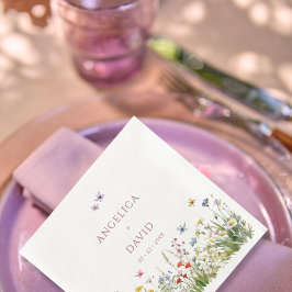 Vildblomma Fjärilar Bröllop Servett