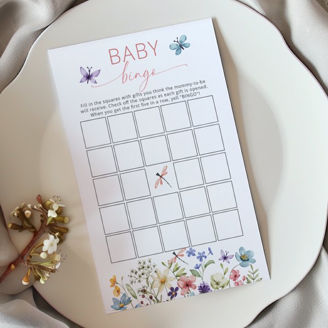 Vildblomma Fjärilsträdgård Baby Bingo Spel (Skapare uppladdad)