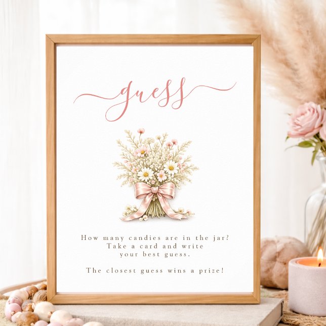 Vildblomma Flicka Barnkalas Lek Gissa Hur Många Poster (Skapare uppladdad)