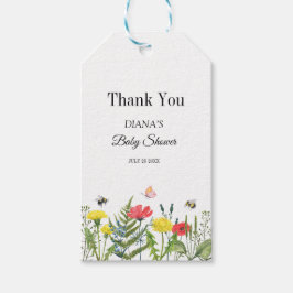 Vildblomma för babyskor presentetikett