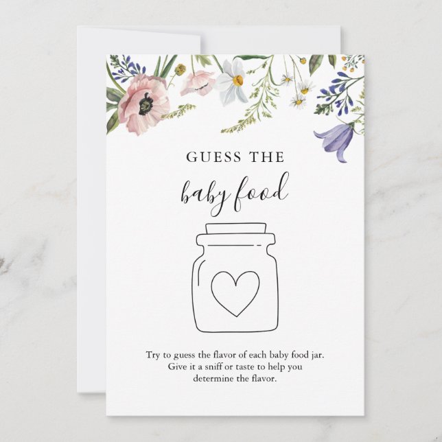 Vildblomma Gissa Babymat Spelkort Inbjudningar (Framsida)