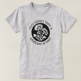 "Vildblomma grafisk T-tröja på för hjärta" T Shirt