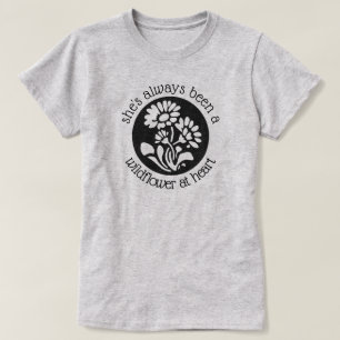 "Vildblomma grafisk T-tröja på för hjärta" T Shirt