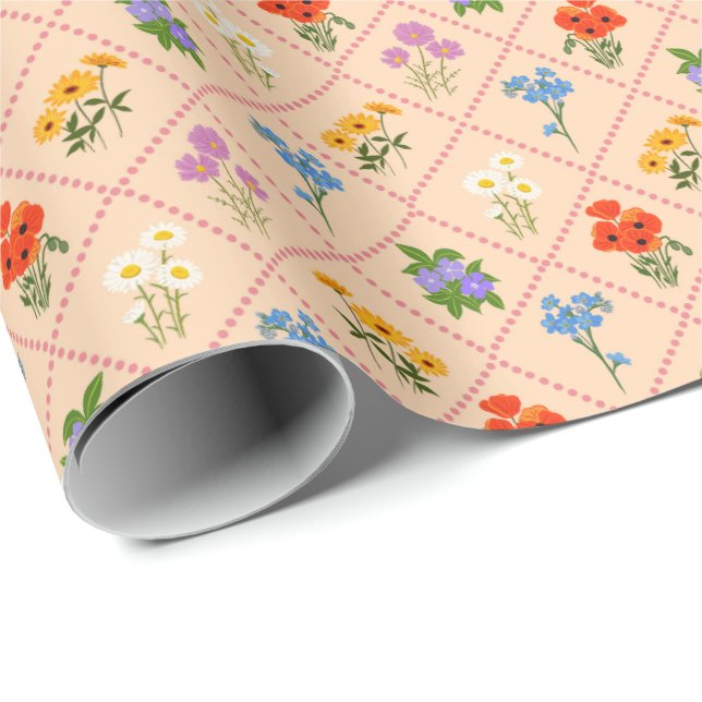 Vildblomma Harlekin Trädgård Presentpapper (Rullad Hörn)