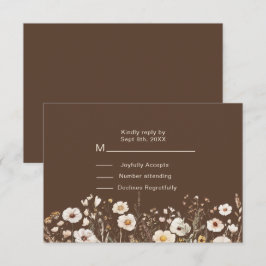 Vildblomma Höst Bröllop Blommig Bröllopsfest OSA Kort