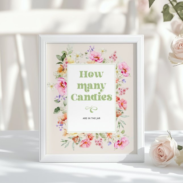Vildblomma Hur många godisar Babyshower spel Poster (Skapare uppladdad)