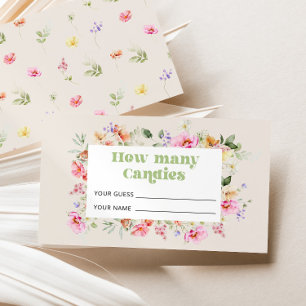 Vildblomma Hur många godisar Babyshowerlek Tilläggskort