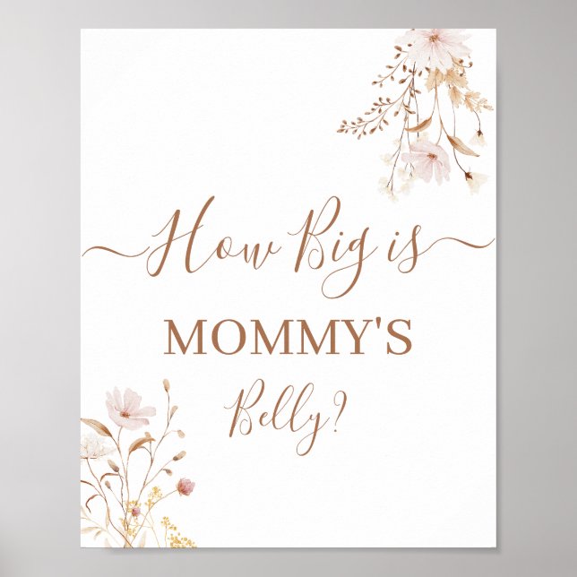 Vildblomma Hur stor är Mamas mage skylt (Framsidan)