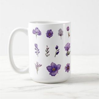 Vildblomma i lila akvarell kaffemugg