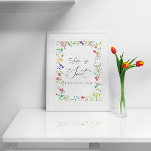 Vildblomma Kärlek är sött vänligen ta en present s Poster