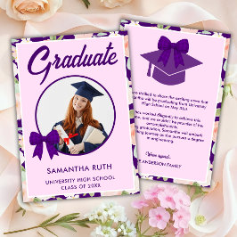 Vildblomma Lila Rutig Band Fotosexamen Meddelande