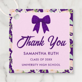 Vildblomma Lila Rutig Bandana Examensfest Gåvor Etiketter