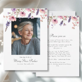 Vildblomma "Livets firande" Foto Begravning Inbjudningar