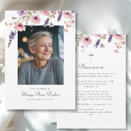Vildblomma "Livets firande" Foto Begravning Inbjudningar