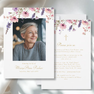 Vildblomma "Livets firande" Foto Begravning  Inbjudningar