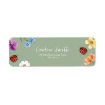 Vildblomma Lovebug Baby Shower Adressetikett