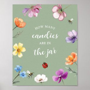 Vildblomma Lovebug Baby Shower Spel Skylt