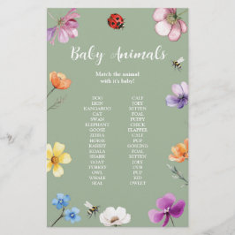Vildblomma Lovebug Baby Shower Spel Skylt
