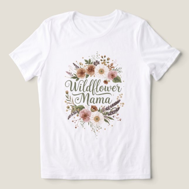 Vildblomma Mama Blommig Mors Dag Mama Present T Shirt (Design Framsida)