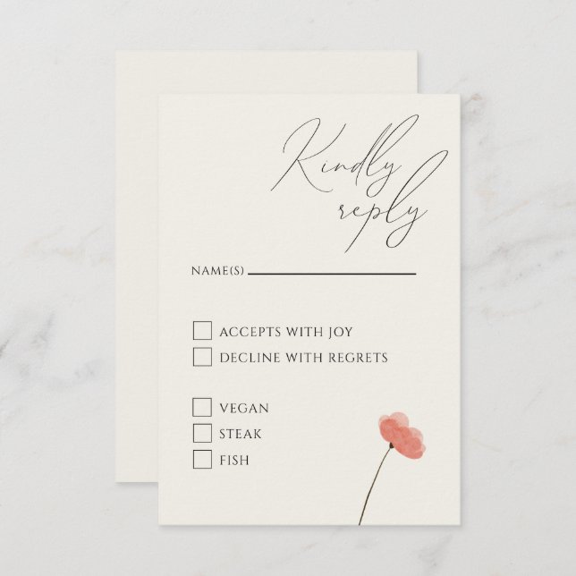 Vildblomma manus Bilaga Kort (Fram/baksida)