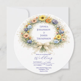 Vildblomma Minimalistisk Trädgård Romantisk Bröllo Inbjudningar