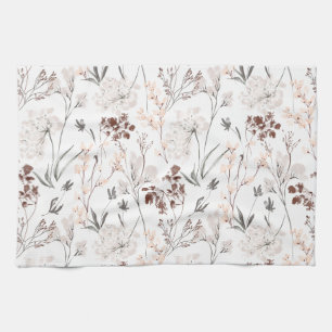 Vildblomma minimalistiska eleganta blad mjuka blom kökshandduk