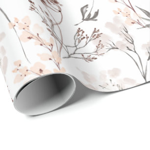 Vildblomma minimalistiska eleganta blad mjuka blom presentpapper