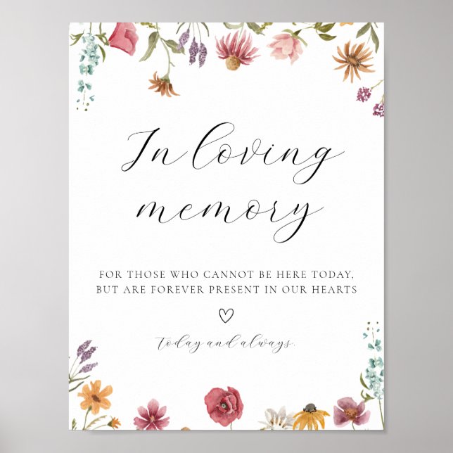 Vildblomma Minnestavla Poster (Framsidan)