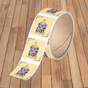 Vildblomma Modern Företag Instagram Qr-kod Fyrkantigt Klistermärke