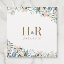 Vildblomma Monogram Bröllopspresent Förmånsetikett Gåvor Etiketter