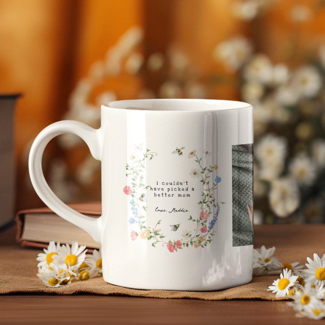Vildblomma Mors dag | 3 Fotosammanställning Kaffemugg (Skapare uppladdad)