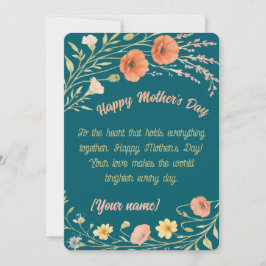 Vildblomma Mors Dagskort Present Till Mamma Julkort