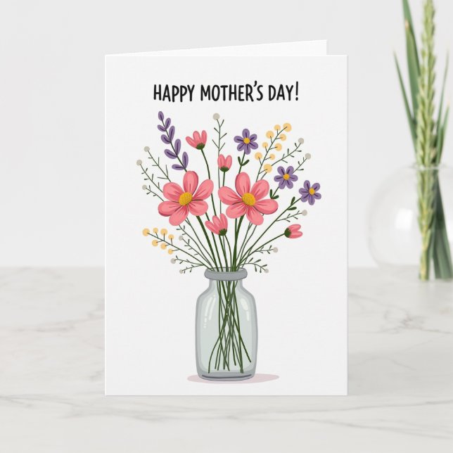 Vildblomma Morsdagsönskningskort Kort (Framsida)