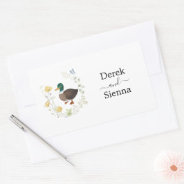 Vildblomma Mullard Anka Bröllop Rektangulärt Klistermärke