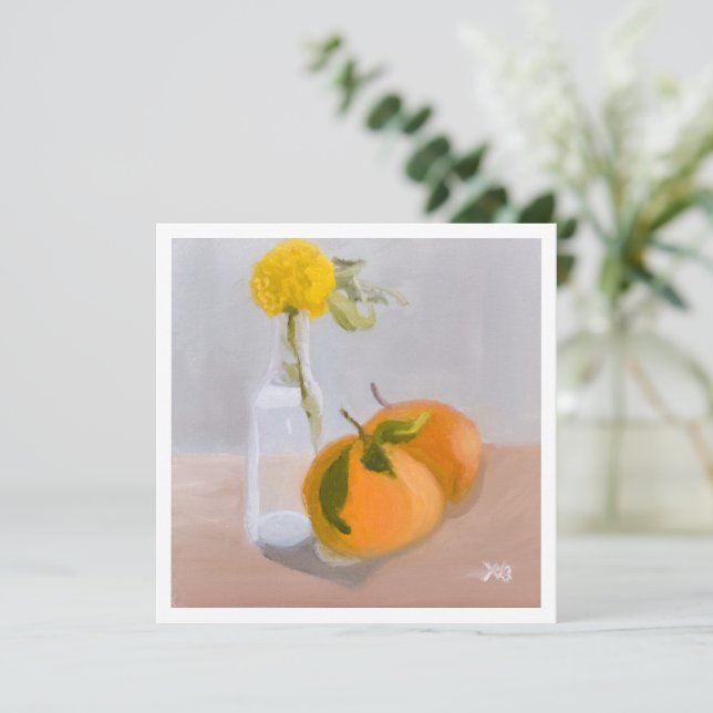 Vildblomma och apelsiner kort (Stående Fram)