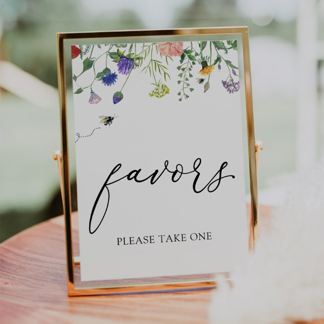 Vildblomma och surrande bin Favors skylt (Skapare uppladdad)