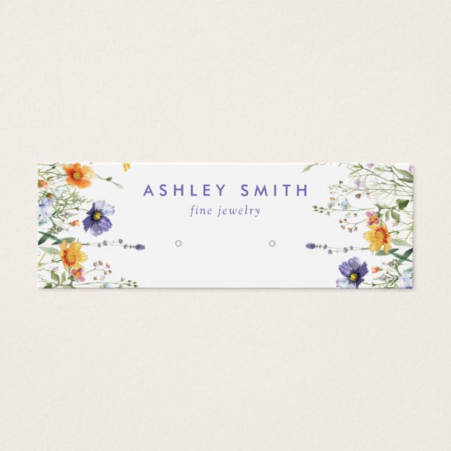 Vildblomma örhänge skyltkort litet visitkort (Framsidan)