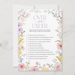 Vildblomma Över eller Under Baby Shower Spelkort Inbjudningar