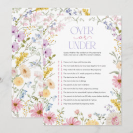 Vildblomma Över eller Under Baby Shower Spelkort Inbjudningar