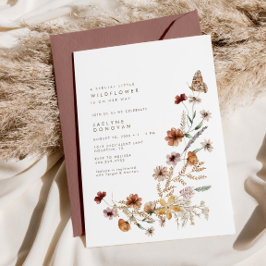 Vildblomma på vägen - Modern Boho Baby Shower Inbjudningar