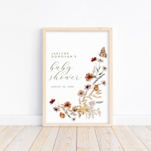 Vildblomma på vägen - Modern Boho Baby Shower Poster (Skapare uppladdad)