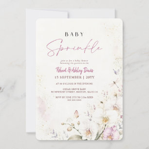 Vildblomma Pastell Blommig Baby Smul Spruta Babyfi Inbjudningar
