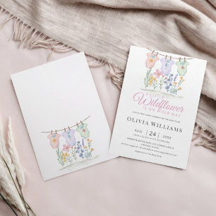 Vildblomma Pastell Blommig Bebis Shower Inbjudningar