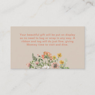 Vildblomma Present Display Baby Shower Kort