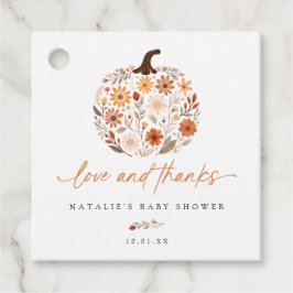 Vildblomma Pumpa Höst Baby Shower Gåvor Etiketter