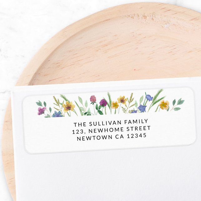 Vildblomma Returadressetikett Returadress Etikett (Skapare uppladdad)