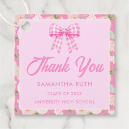 Vildblomma Rosa Rutig Båge Examen Fest Gåvor Etiketter